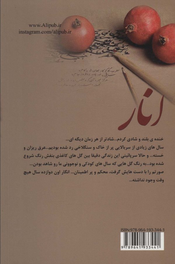 خرید کتاب رمان انار اثر الناز پاکپور نشر علی - تصویر 2